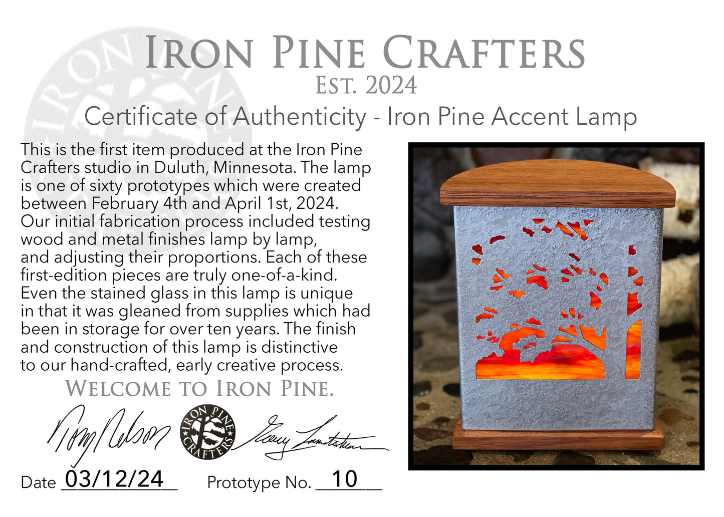 Iron Pine Accent Lamps-Prototypes